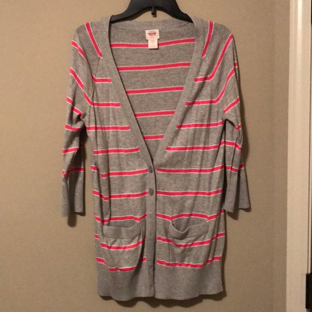 Pink Striped Cardigan